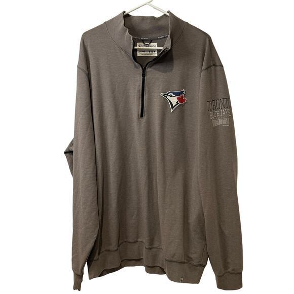 Forty Seven Toronto Blue Jays Men's 1/4 Zip Pullover Sweatshirt Size XXL Gray - Picture 1 of 11